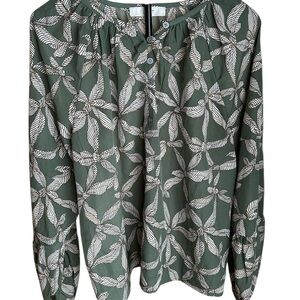 Loft Beautiful Green Patterned Women's Top